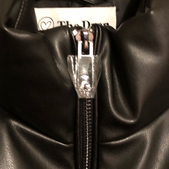 Plus Size Puffer Jacket Black Vegan Leather Fully Lined Pockets Womens 4X NEW - Picture 7 of 16